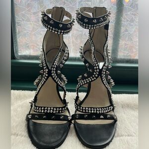 Michael Kors Black Leather Studded Heels